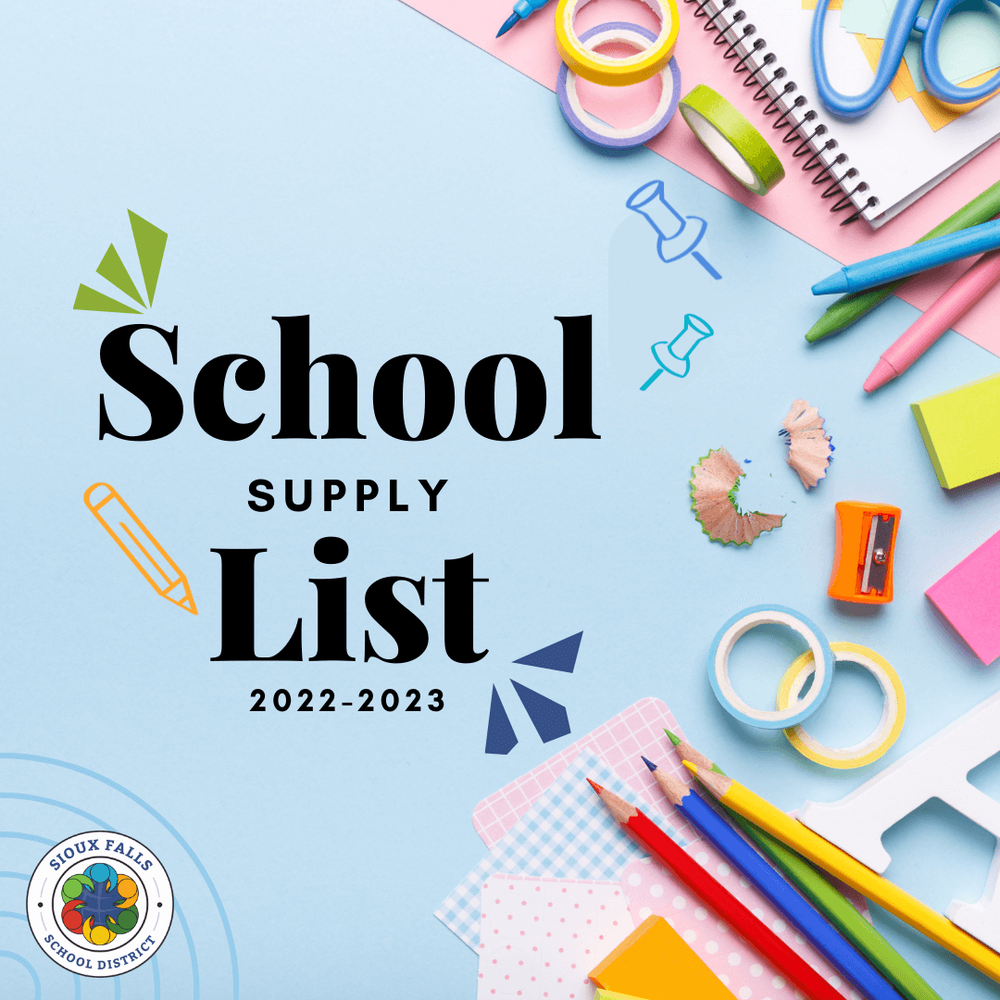 School Supply List 20222023 Discovery Elementary School