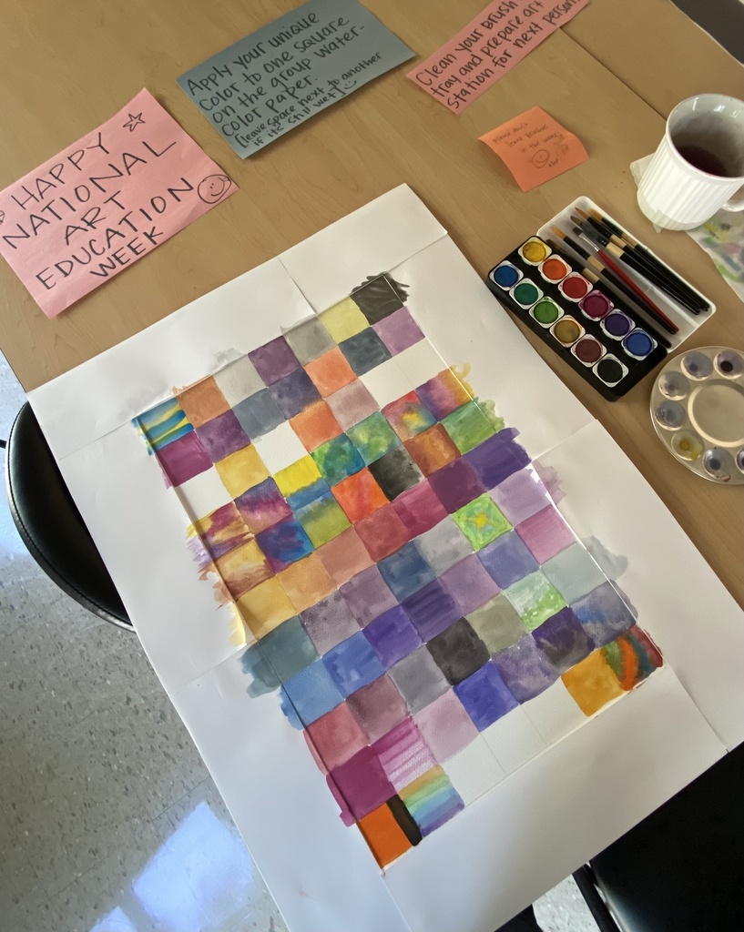 Arts in Education canvas day three with lots of different watercolor patterns 
