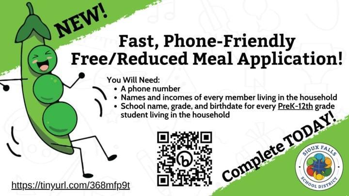 Fast, Phone-Friendly Free/Reduced Meal Application!