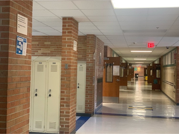 empty halls of a middle school 